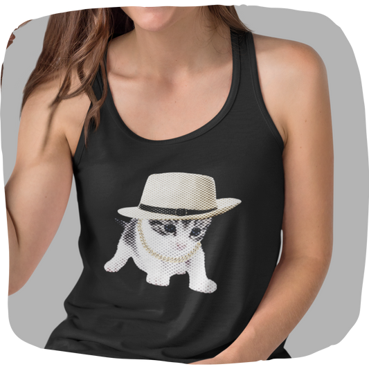 Cami en coton éthique - Chaton gangster