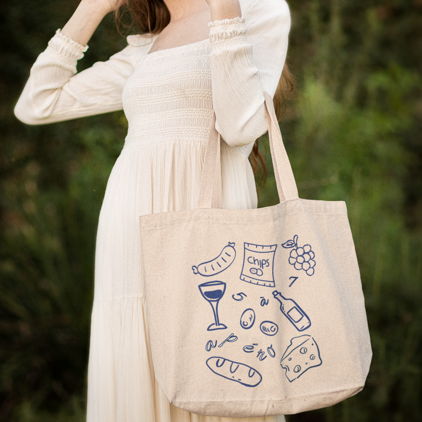 Sac tote beige en coton éthique - Apéro