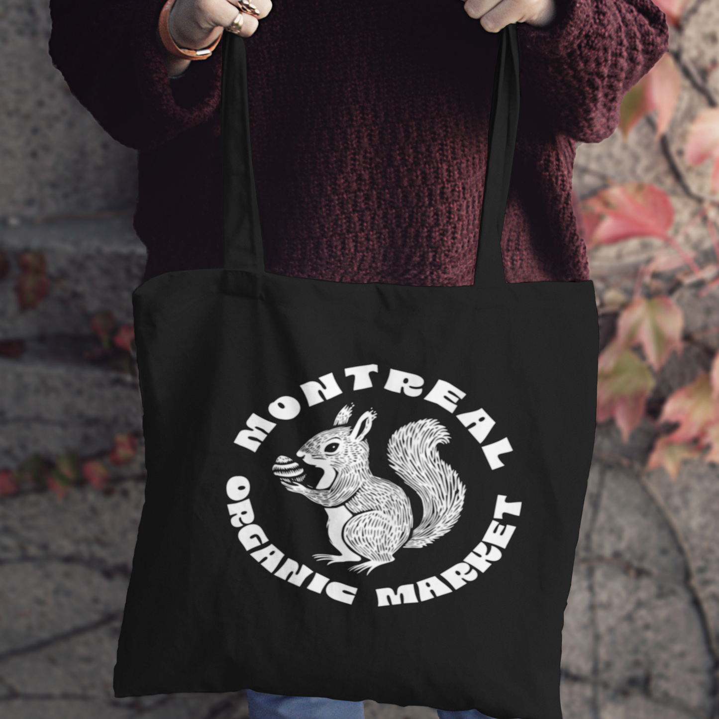 Sac tote noir en coton bio - Montreal Organic Market