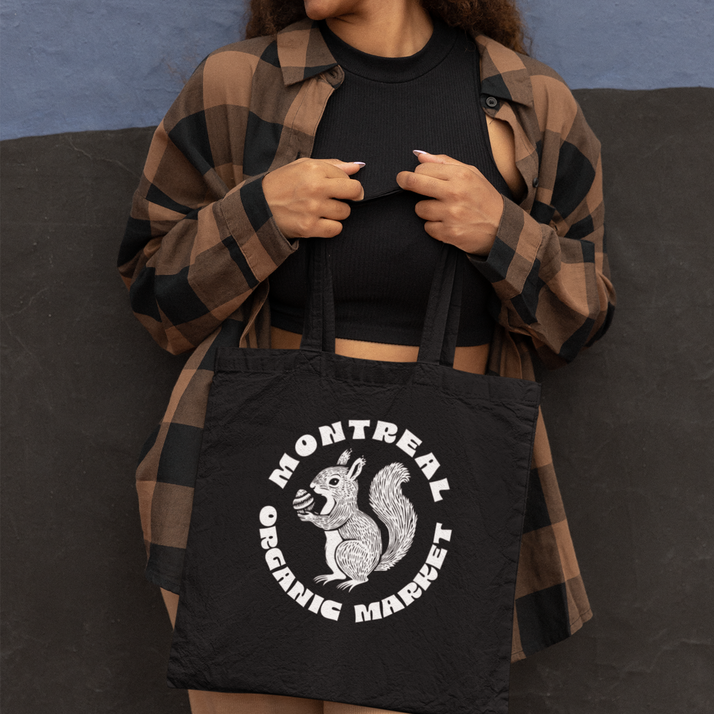 Sac tote noir en coton bio - Montreal Organic Market