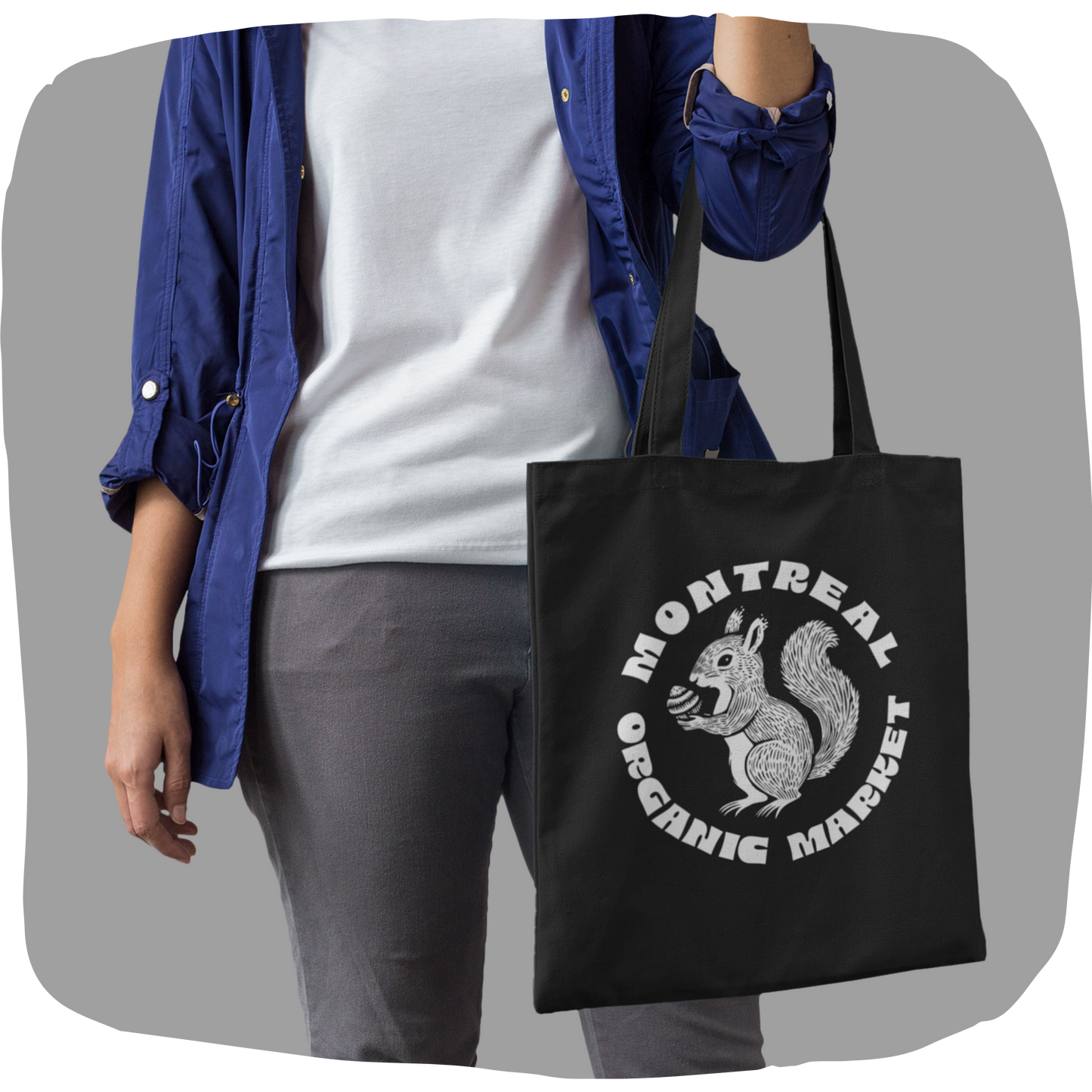 Sac tote noir en coton bio - Montreal Organic Market