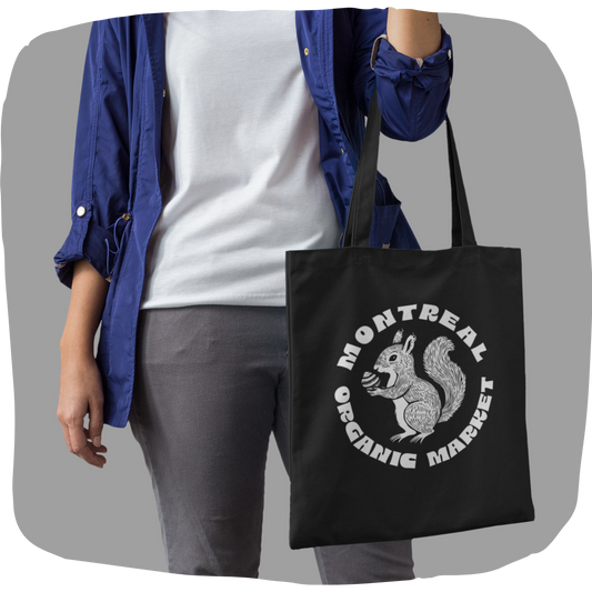Sac tote noir en coton bio - Montreal Organic Market