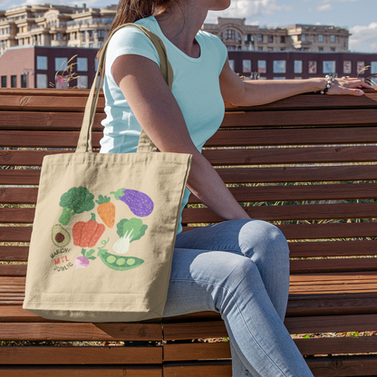 Sac tote beige en coton bio – Marché publique Montréal