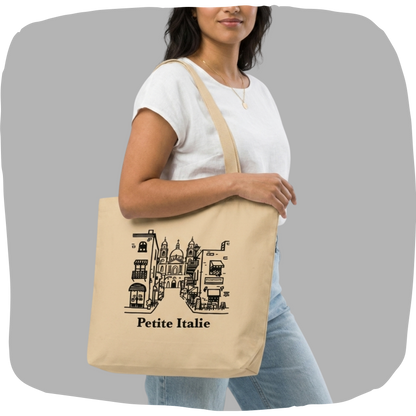 Sac tote beige en coton écolo - Petite Italie