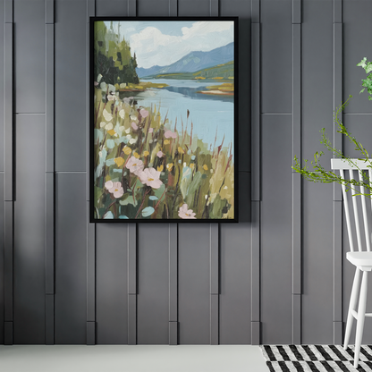 Póster impreso ecológico - Paisaje bucólico