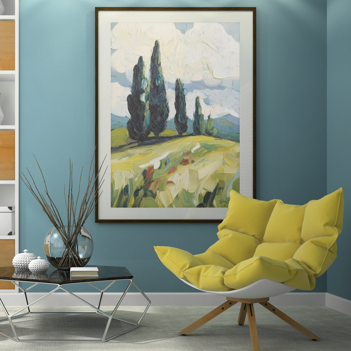 Póster impreso ecológico - Paisaje bucólico