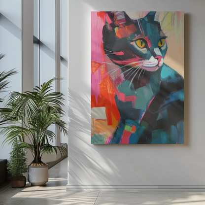 Poster imprimé style peinture d'un chat