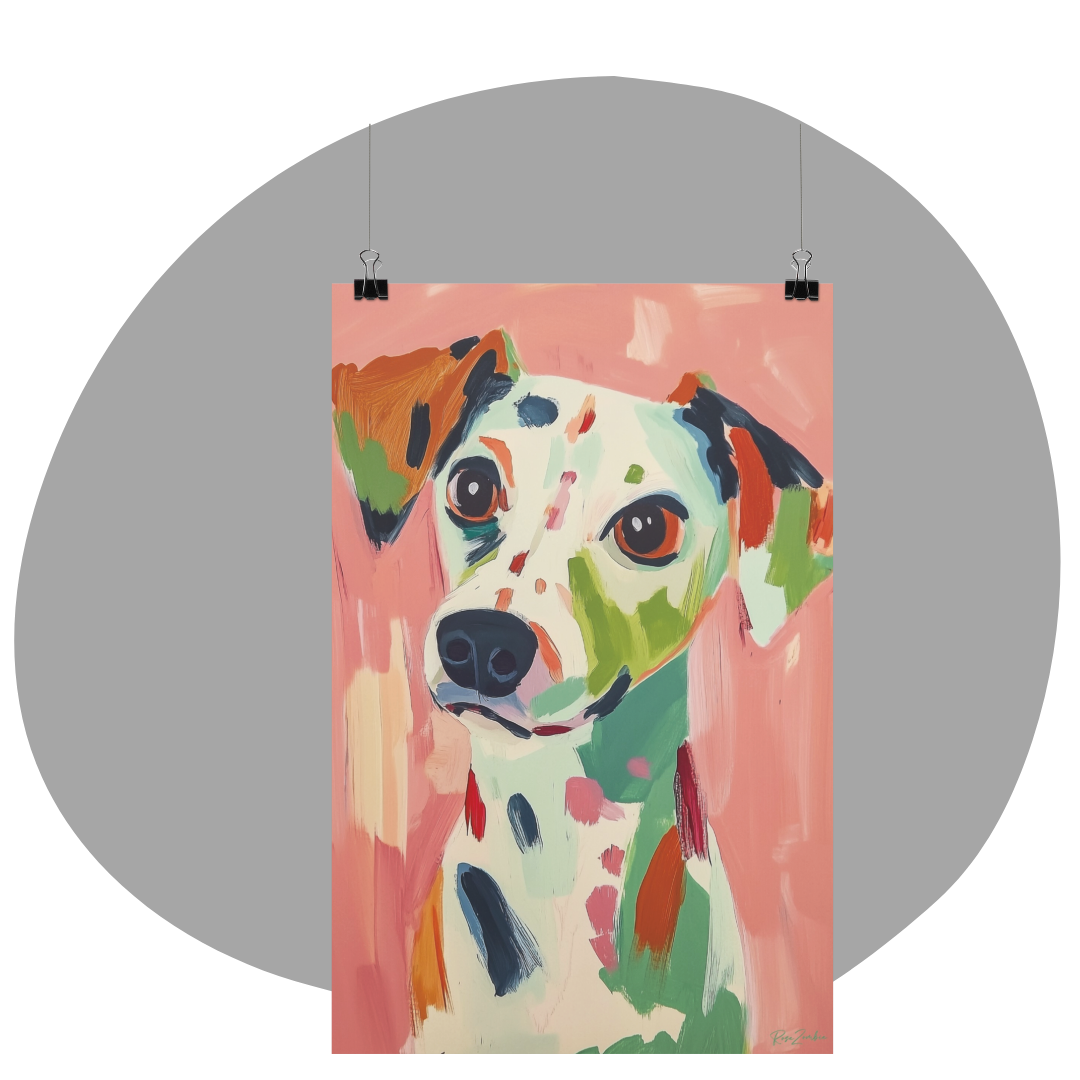 Poster imprimé style peinture d'un chien