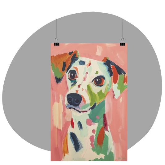 Poster imprimé style peinture d'un chien