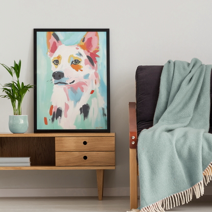 Poster imprimé style peinture d'un chien