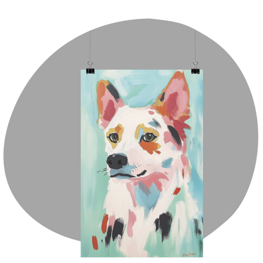Poster imprimé style peinture d'un chien