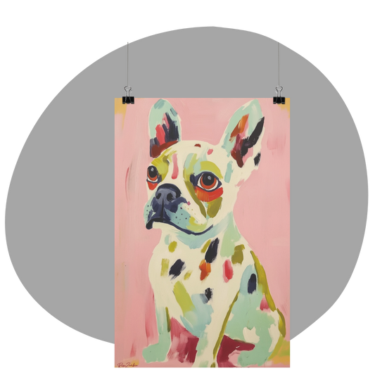 Poster imprimé style peinture d'un chien