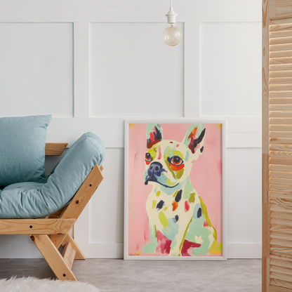 Poster imprimé style peinture d'un chien
