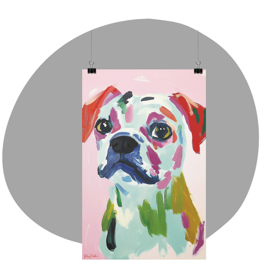 Poster imprimé style peinture d'un chien