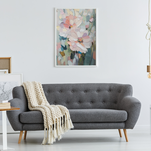 Poster imprimé d'une illustration florale de style impressioniste
