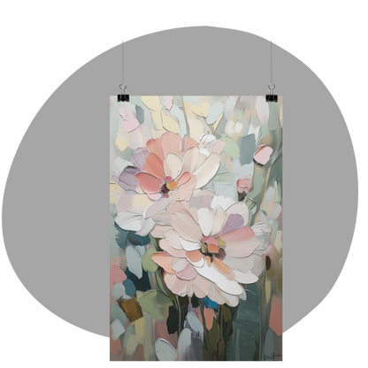 Poster imprimé d'une illustration florale de style impressioniste