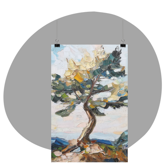 Poster imprimé d'un paysage en style impressioniste