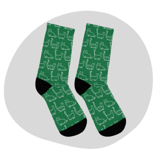 Chaussettes écolo - Motif de chats - rose zombie