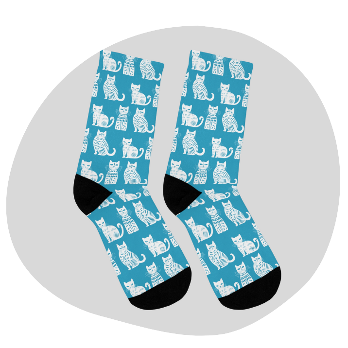 Chaussettes écolo - Motif de chats - rose zombie
