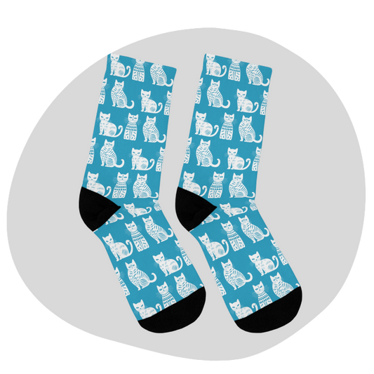 Chaussettes écolo - Motif de chats - rose zombie