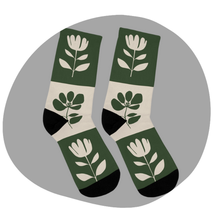 Chaussettes écolo - Motif floral - rose zombie