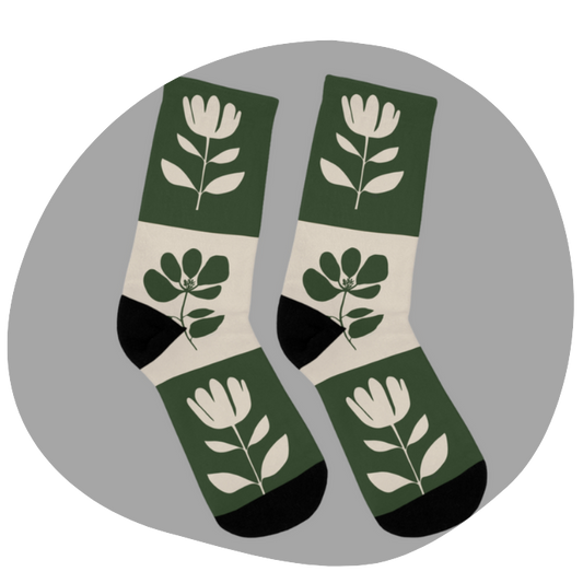 Chaussettes écolo - Motif floral - rose zombie