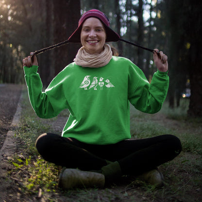 Pull en coton durable – Motif d'oiseaux géométriques