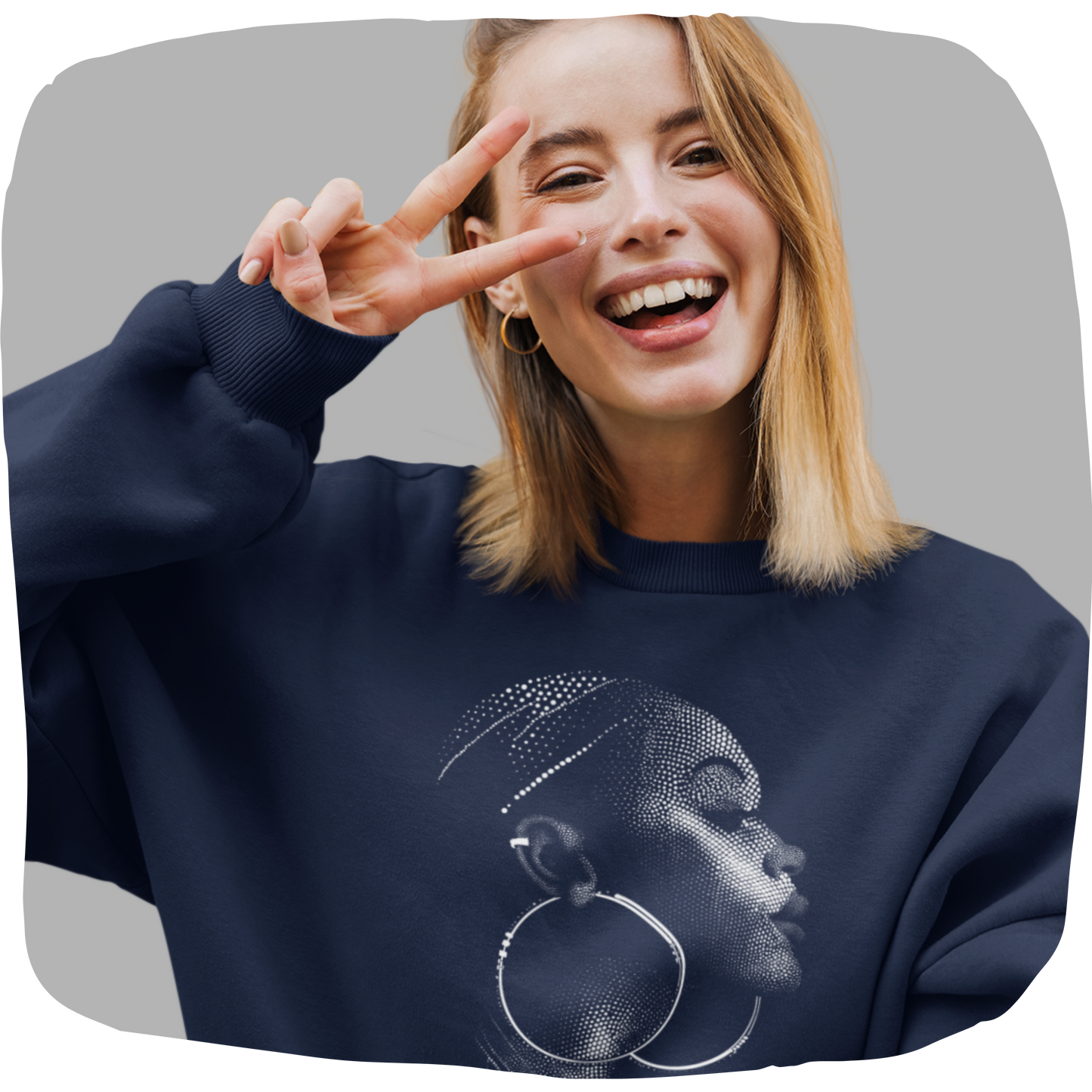 Pull en coton écolo – Portrait artistique de femme créole