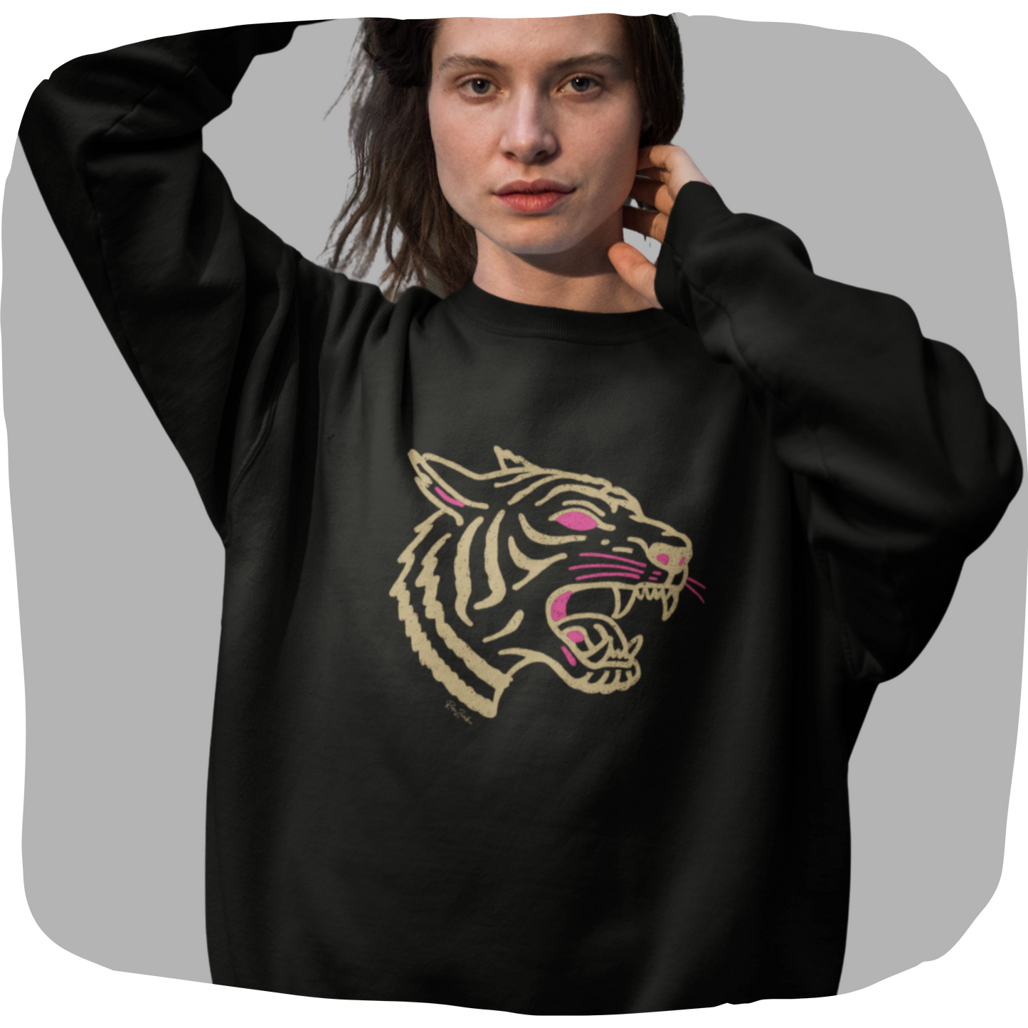 Sustainable cotton sweater – Graphic Tiger