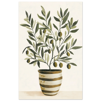 Ecofriendly painting-style poster olive plant