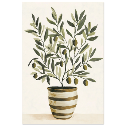 Ecofriendly painting-style poster olive plant