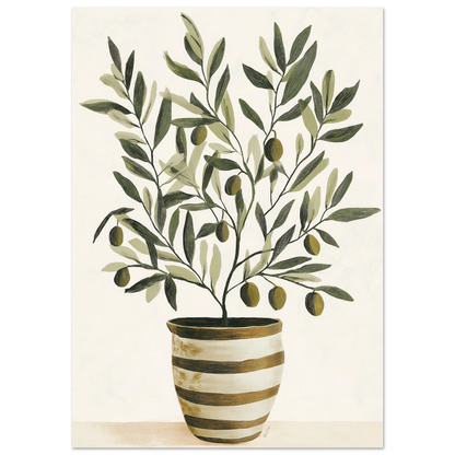 Ecofriendly painting-style poster olive plant