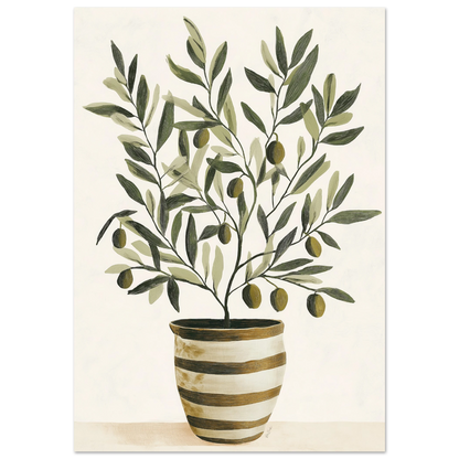 Ecofriendly painting-style poster olive plant