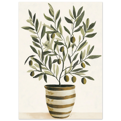 Ecofriendly painting-style poster olive plant