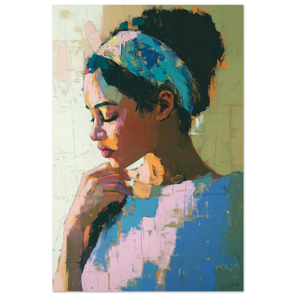 Ecofriendly painting style poster creole woman 