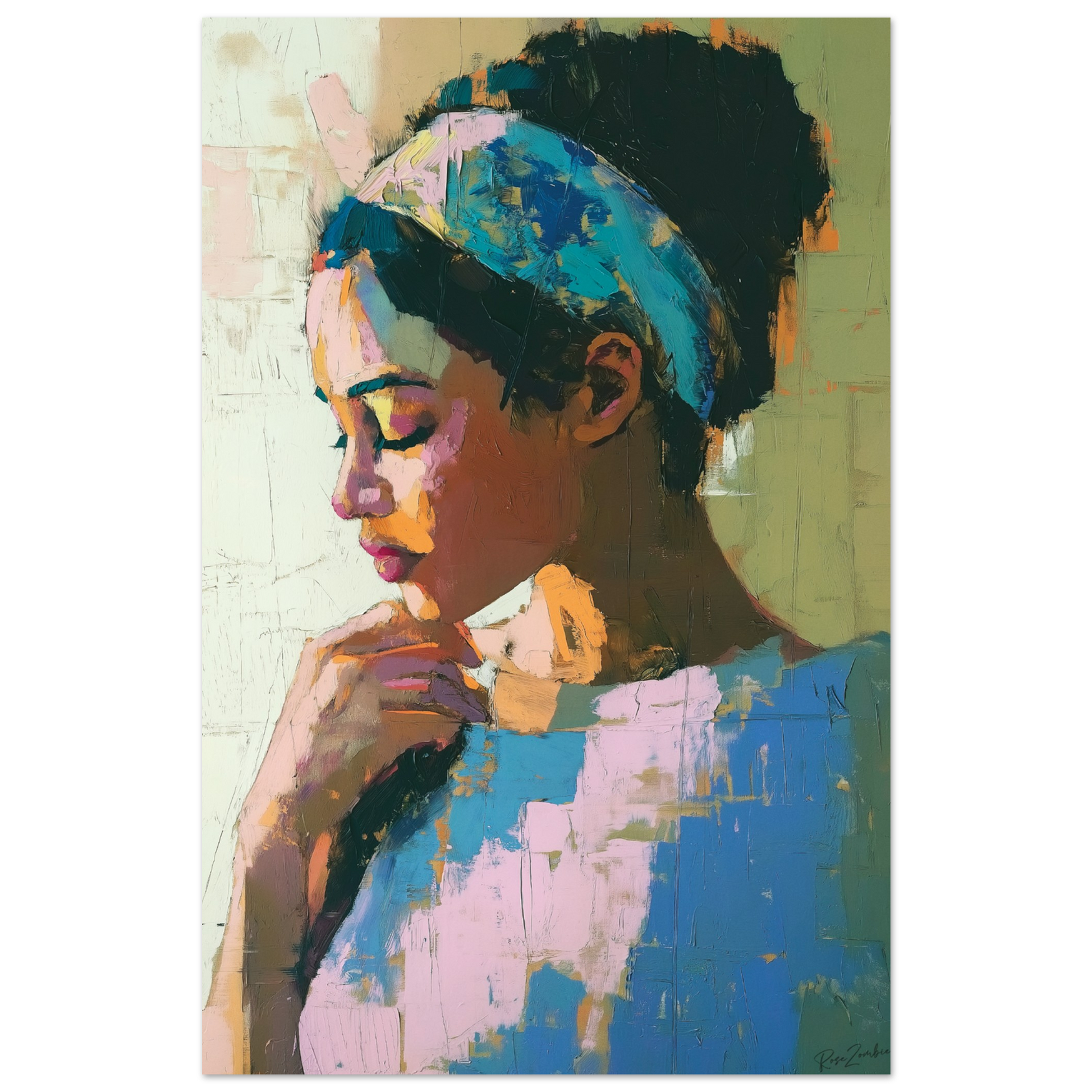 Ecofriendly painting style poster creole woman 