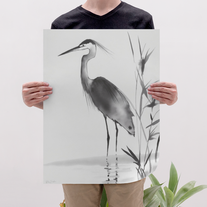 Póster ecológico impreso en estilo boceto en tinta china: Ilustración de vida silvestre