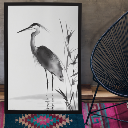 Póster ecológico impreso en estilo boceto en tinta china: Ilustración de vida silvestre