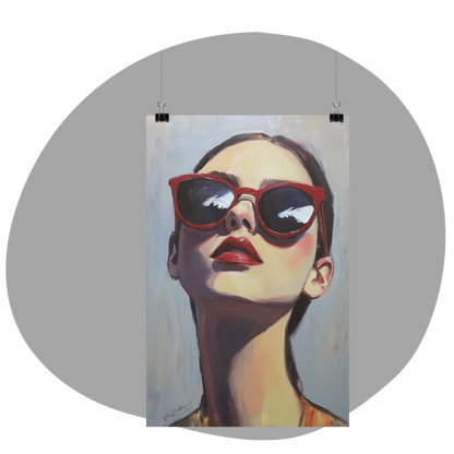 Poster imprimé style peinture d'une jeune femme