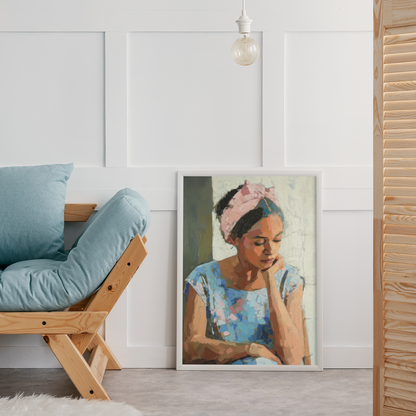 Cartel impreso al estilo de un cuadro de una mujer criolla.