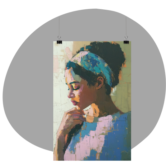 Ecofriendly painting style poster creole woman 
