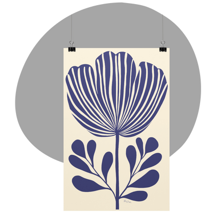 Ecofriendly poster linocut style flowers 