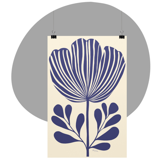 Ecofriendly poster linocut style flowers 