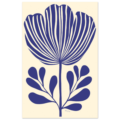 Ecofriendly poster linocut style flowers