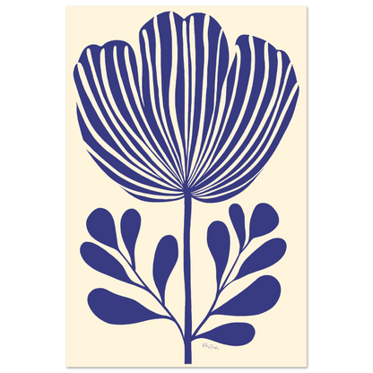 Ecofriendly poster linocut style flowers