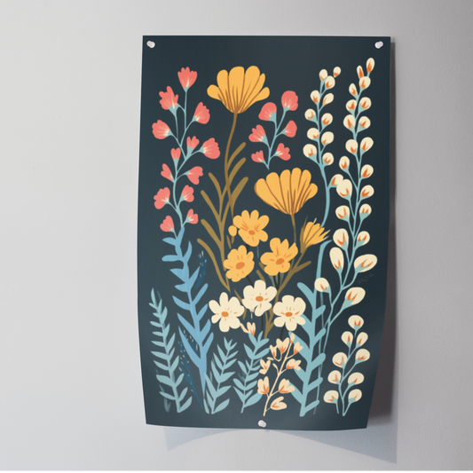 Poster imprimé série Halo - Motif floral - rose zombie
