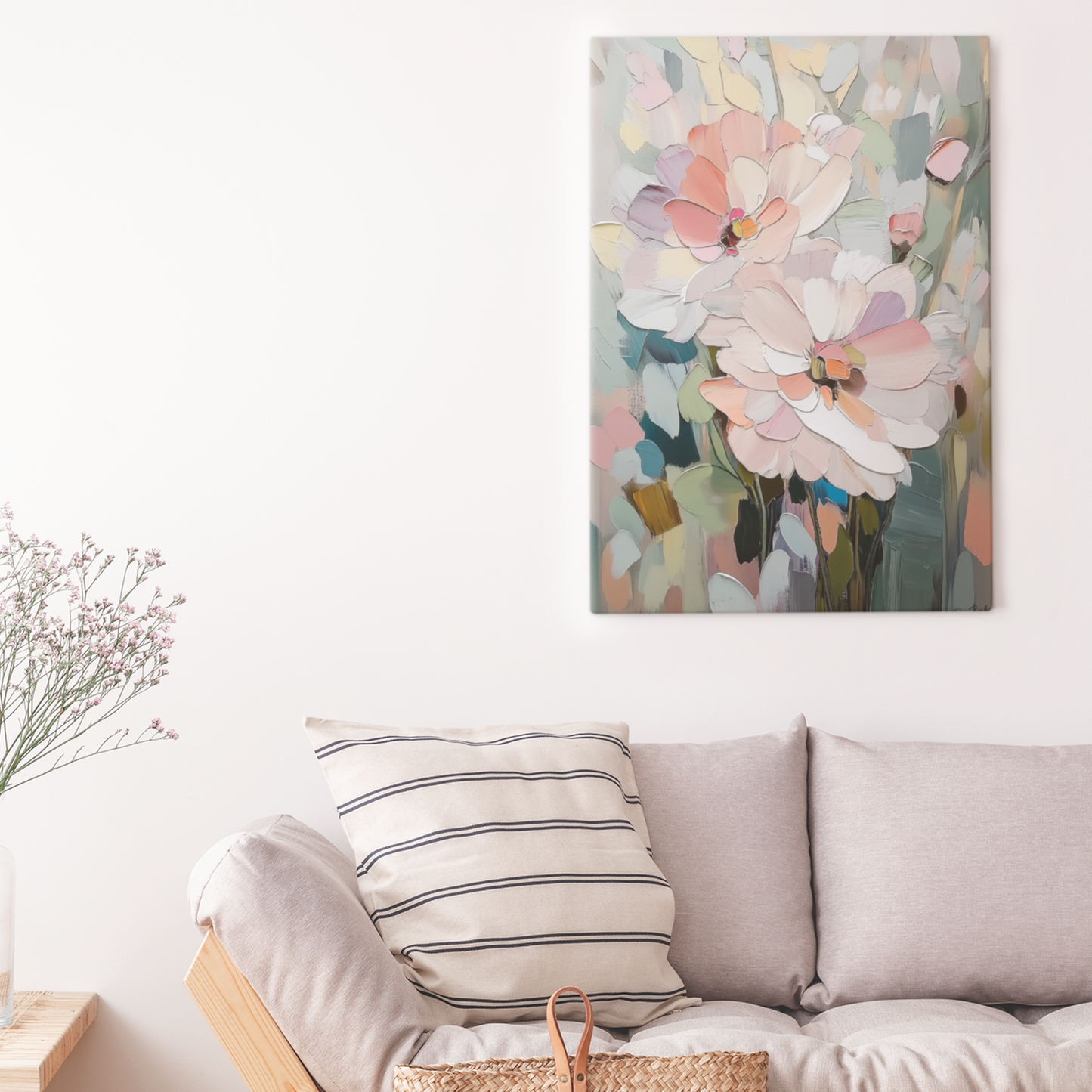 Printed poster of an impressionist-style floral illustration