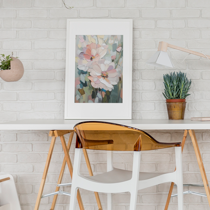 Printed poster of an impressionist-style floral illustration