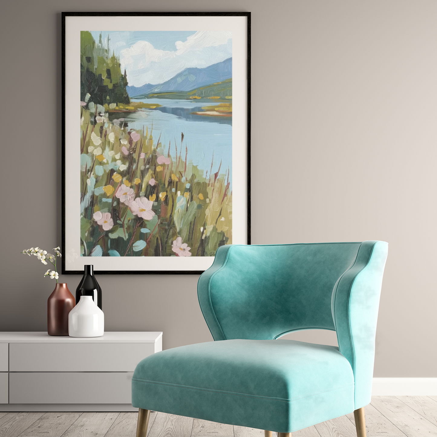 Póster impreso ecológico - Paisaje bucólico