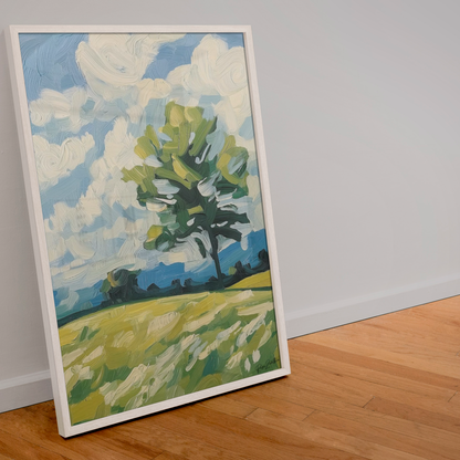 Póster impreso ecológico - Paisaje bucólico